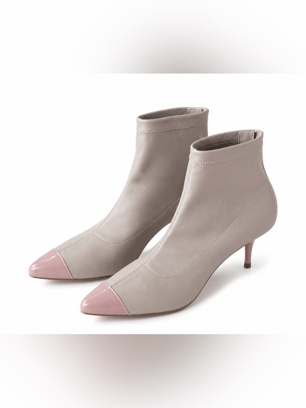 Nanette Lepore Nala Ankle Booties Lilac Pink Toe Kitten Heel Size 8.5M